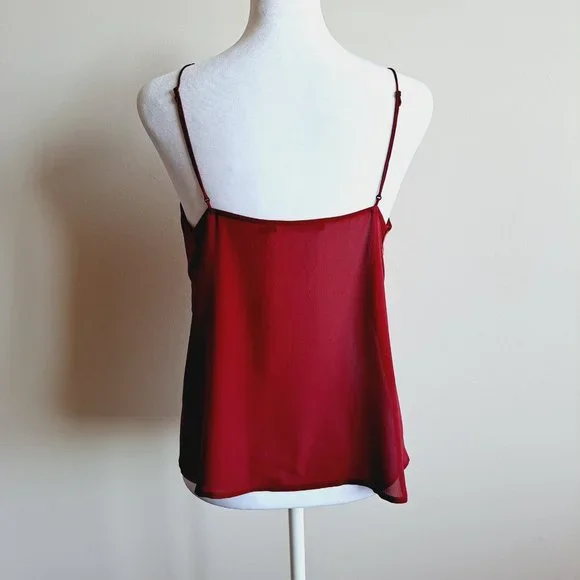 NEW J Brand Maroon Red Color Velvet Front Tank Top Shirt Size S